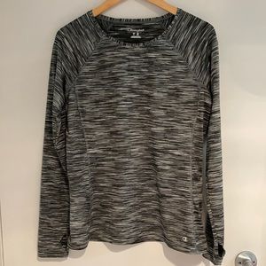 Champion Tee long sleeve striped black and gray Size Large